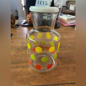 Vintage Polka Dot Juice Carafe w/Lid